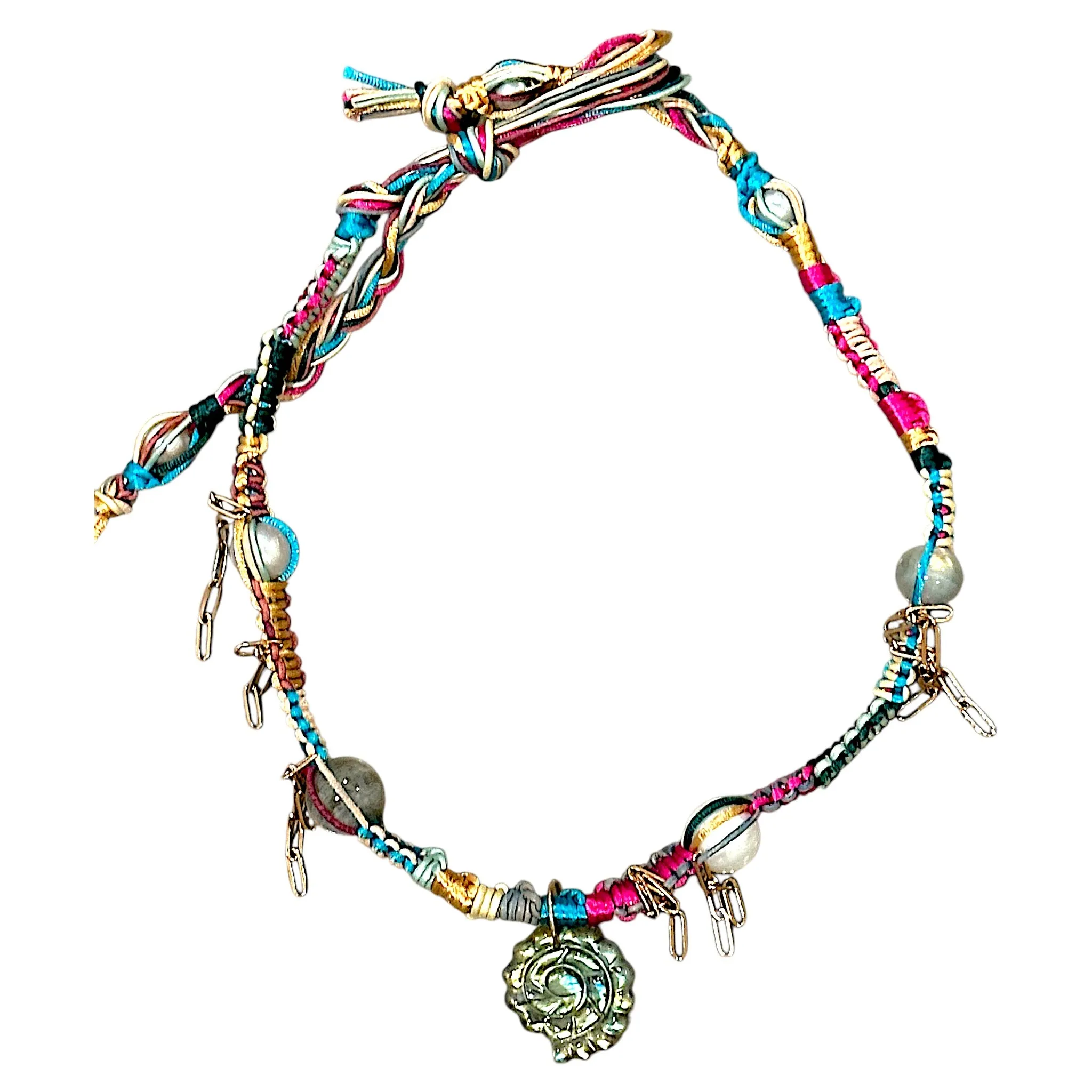 Shimmering Labradorite Seashell Rockstar Necklace
